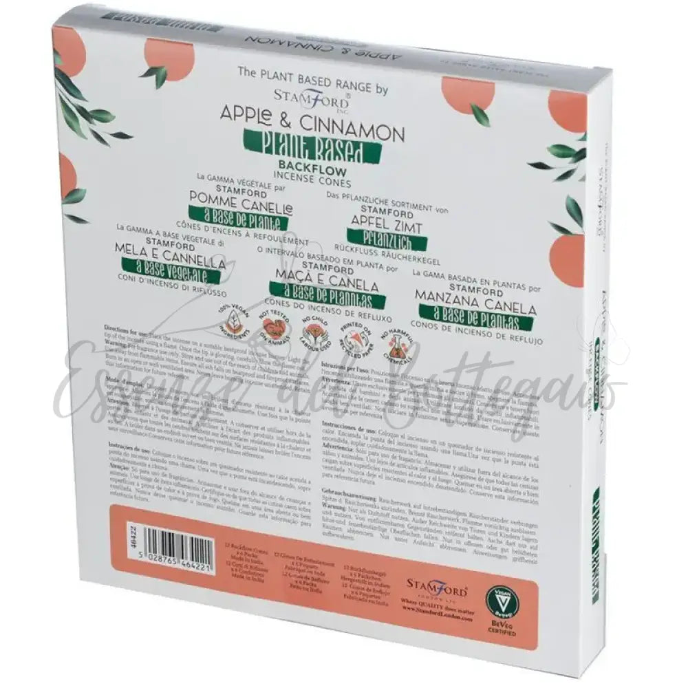 Coni di Incenso a Riflusso Vegetali - Mela e Cannella - Plant Based Backflow Incense Cones