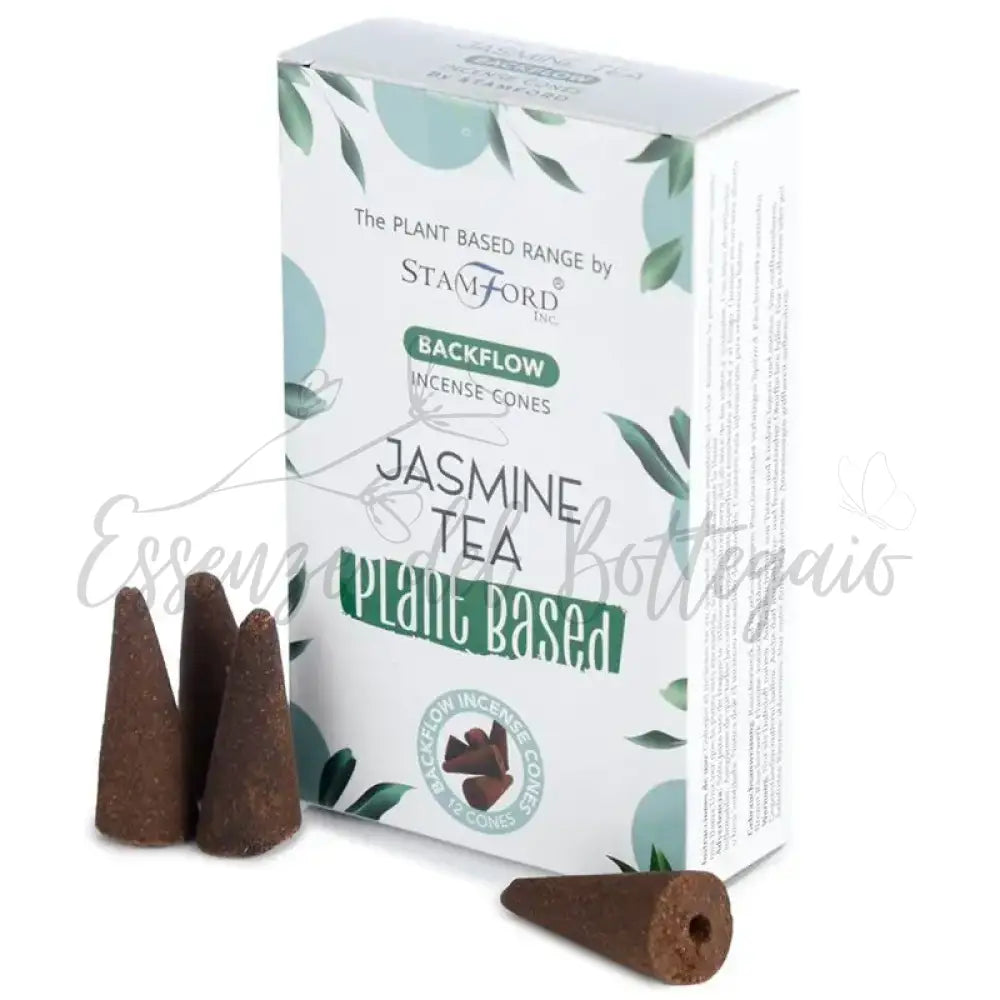Coni di Incenso a Riflusso Vegetali - Te al Gelsomino - Plant Based Backflow Incense Cones