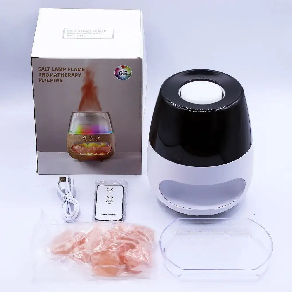Diffusore di Aromi con Effetto Fiamma e Pietra di Sale – - Aroma Diffusers