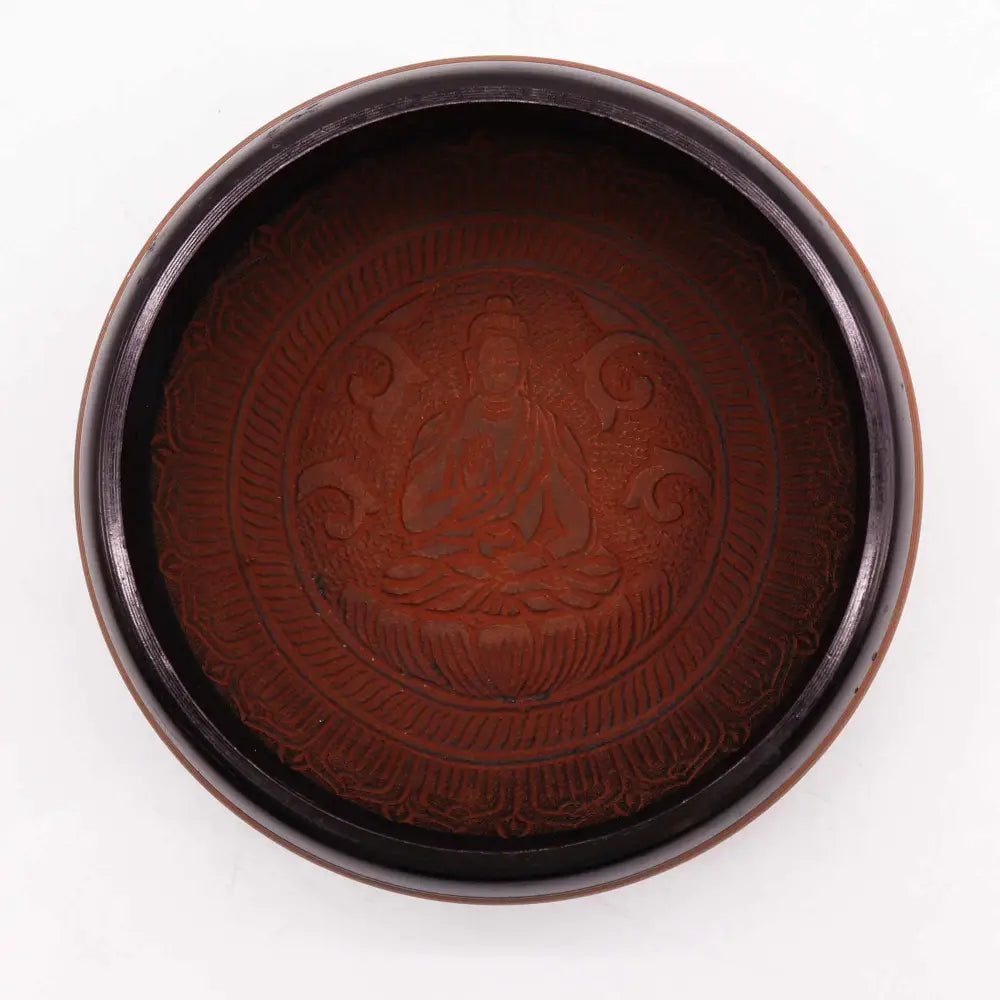 Earth Powder Singing Bowl - Clay Om Buddha - 16cm - Tibetan Singing Bowls