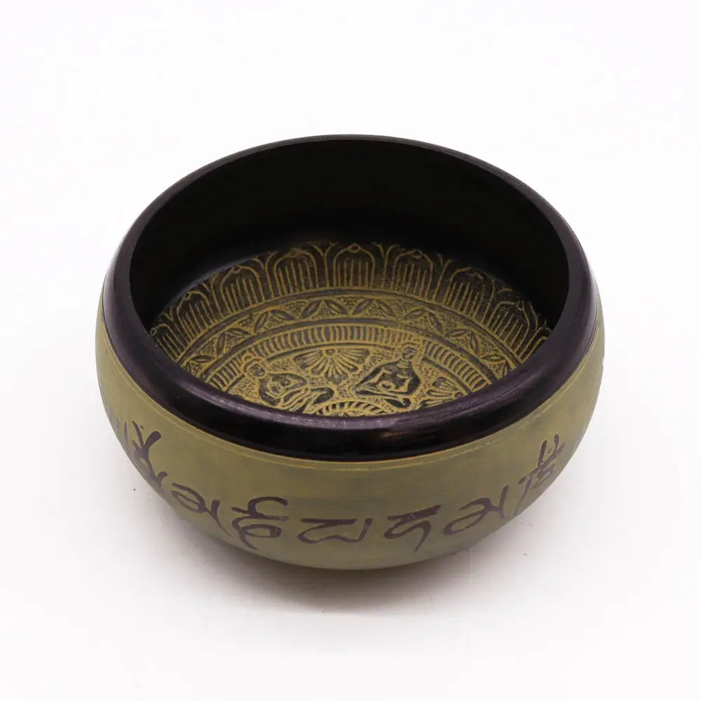 Earth Powder Singing Bowl - Mantra Five Buddha - 16cm - Tibetan Singing Bowls