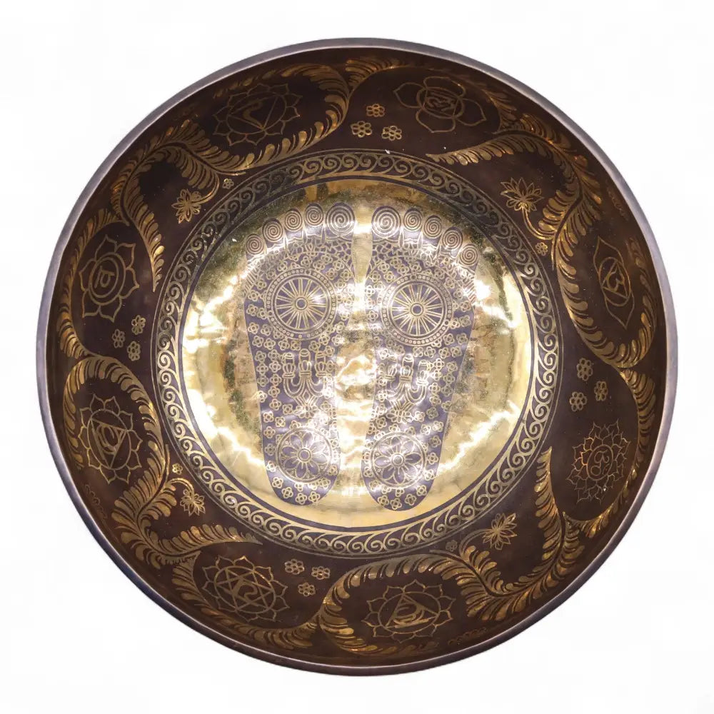 Engraved - Huge Vibrational Feet Standing Bowl - 50x20cm - Tibetan Singing Bowls