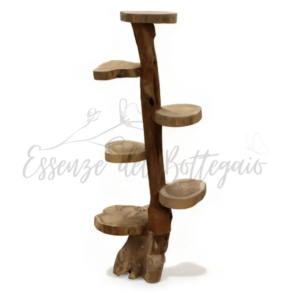 Espositore a 6 Ripiani in Legno Teak - Alto 120cm - Natural Teak Display