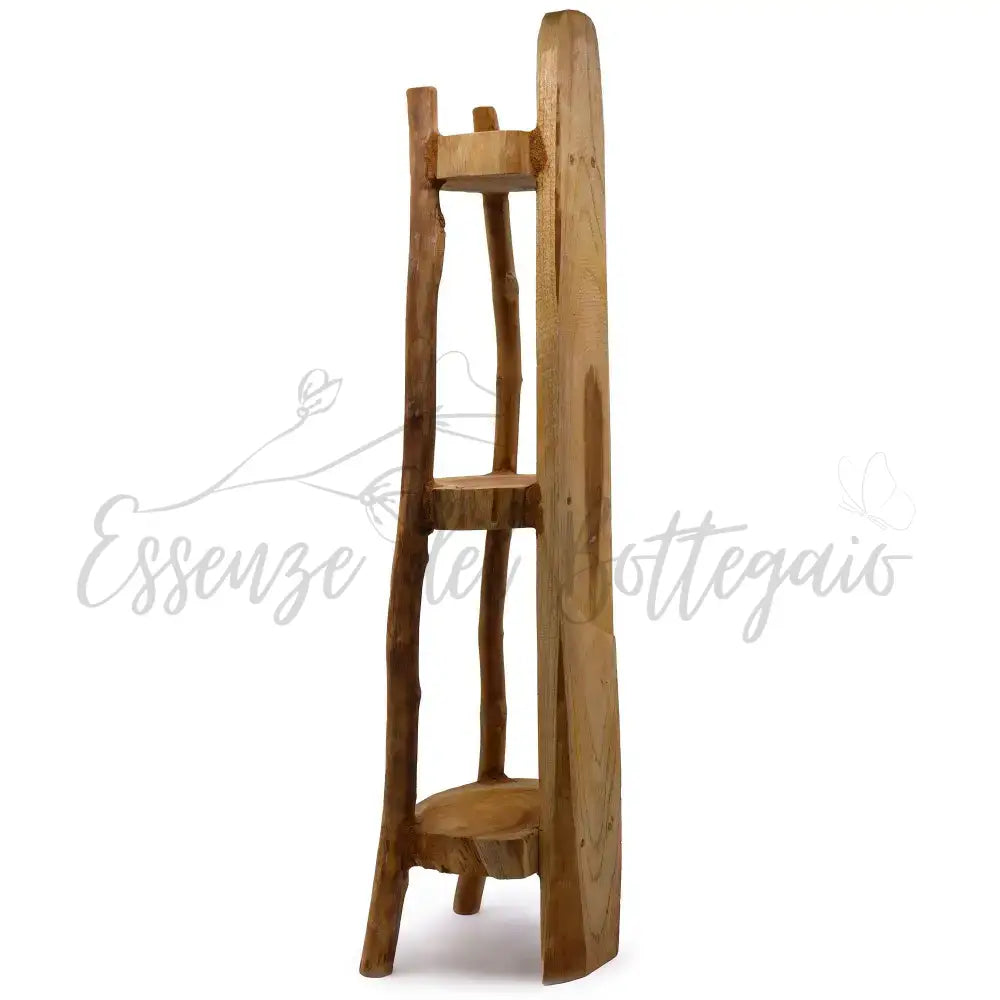 Espositore Angolare a 3 Ripiani in Legno Teak - Alto 90cm - Natural Teak Display