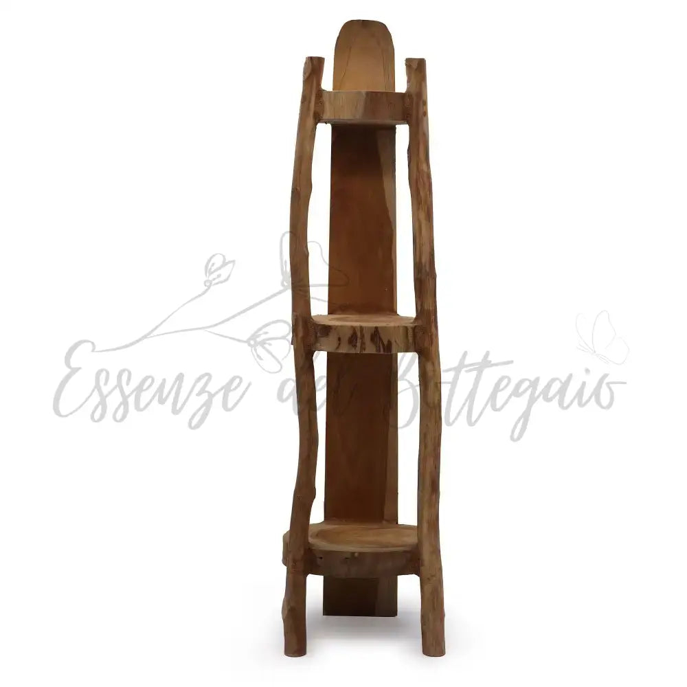 Espositore Angolare a 3 Ripiani in Legno Teak - Alto 90cm - Natural Teak Display