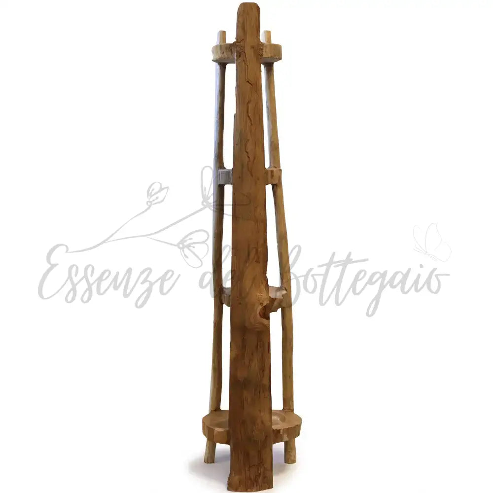 Espositore Angolare a 4 Ripiani in Legno Teak - Alto 135cm - Natural Teak Display