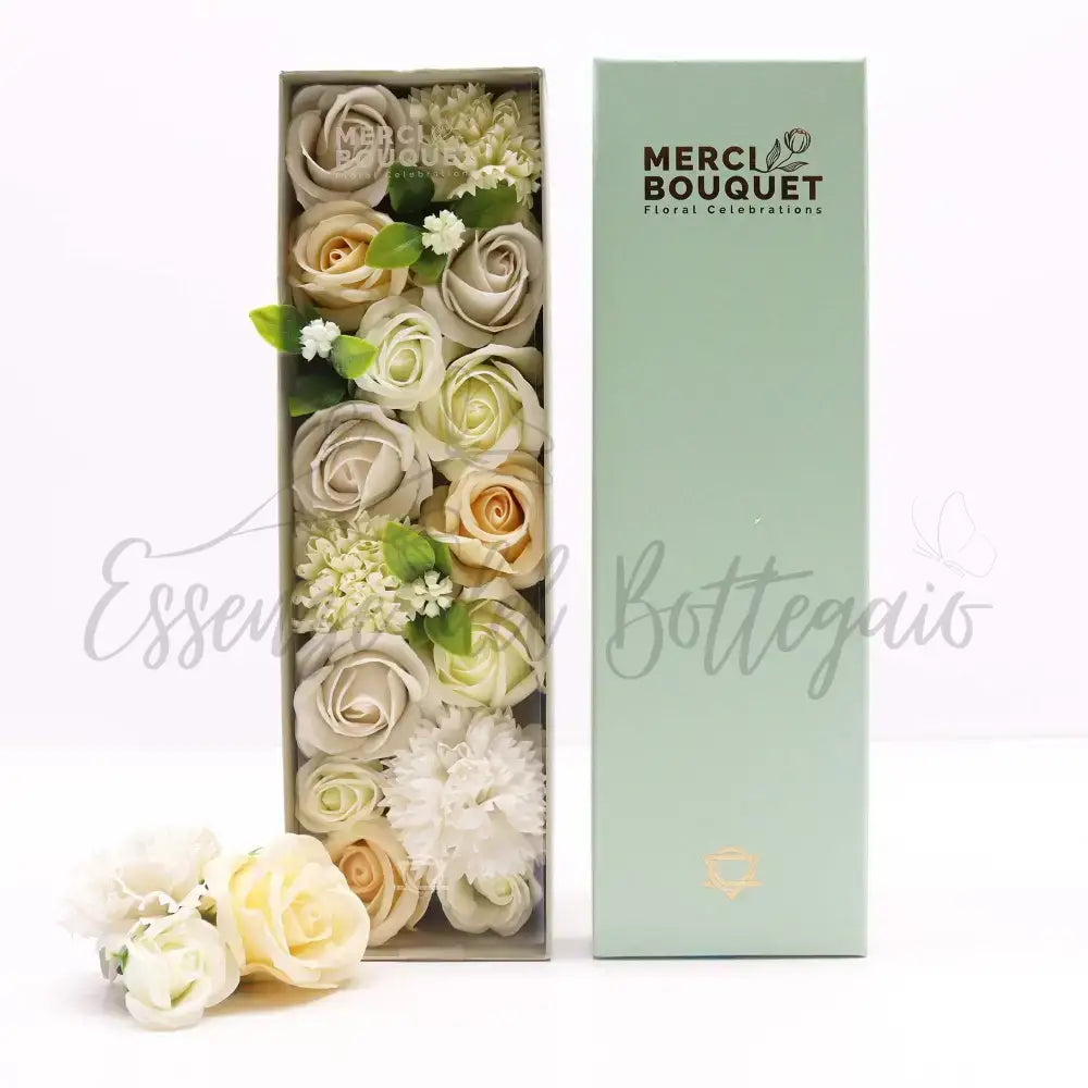 Fiori di Sapone Bianco & Avorio - Nozze - Conf. Lunga - Soap Flowers Gift Boxes