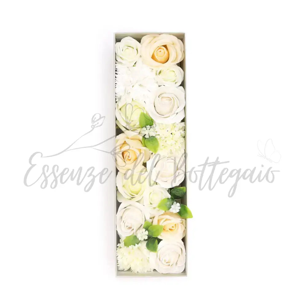 Fiori di Sapone Bianco & Avorio - Nozze - Conf. Lunga - Soap Flowers Gift Boxes