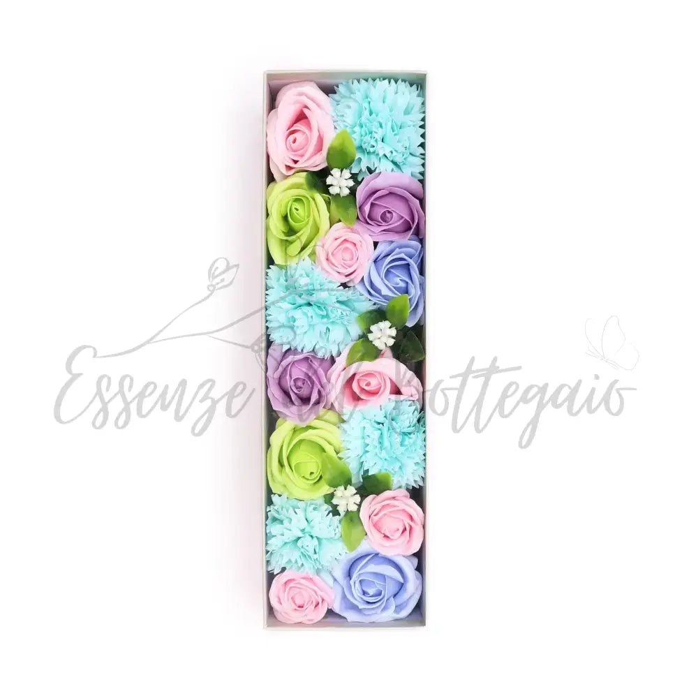 Fiori di Sapone Blu - Nascita - Conf. Lunga - Soap Flowers Gift Boxes