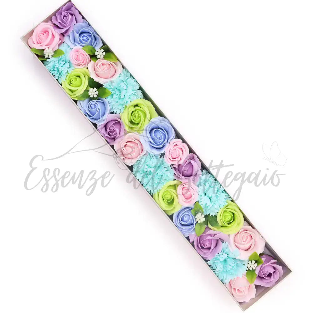 Fiori di Sapone Blu - Nascita - Extra Conf. Lunga - Soap Flowers Gift Boxes