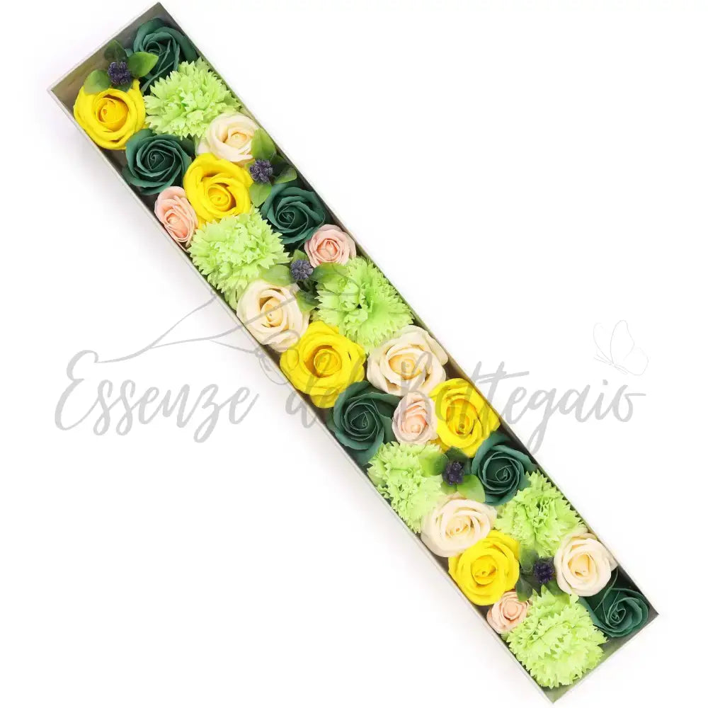 Fiori di Sapone Giallo & Verde - Primavera - Conf. Extra - Soap Flowers Gift Boxes