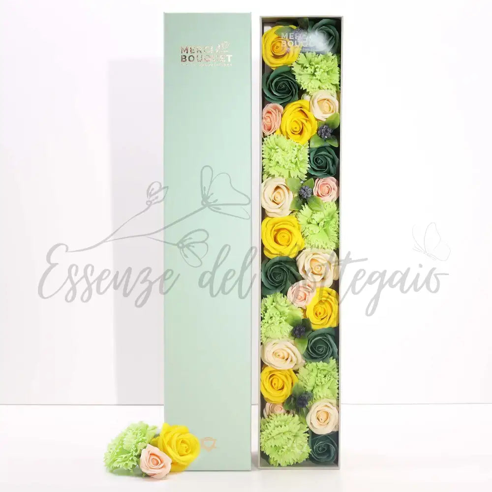 Fiori di Sapone Giallo & Verde - Primavera - Conf. Extra - Soap Flowers Gift Boxes