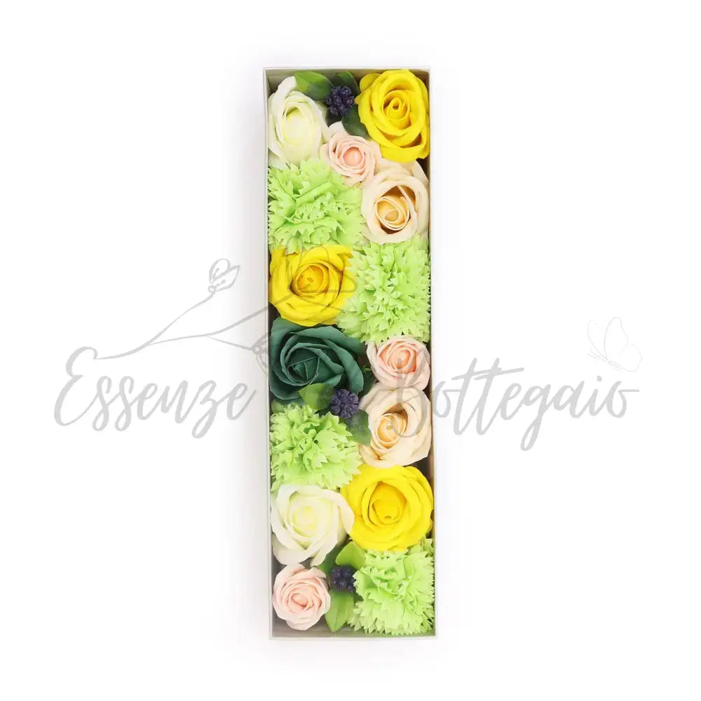 Fiori di Sapone Giallo & Verde - Primavera - Conf. Lunga - Soap Flowers Gift Boxes