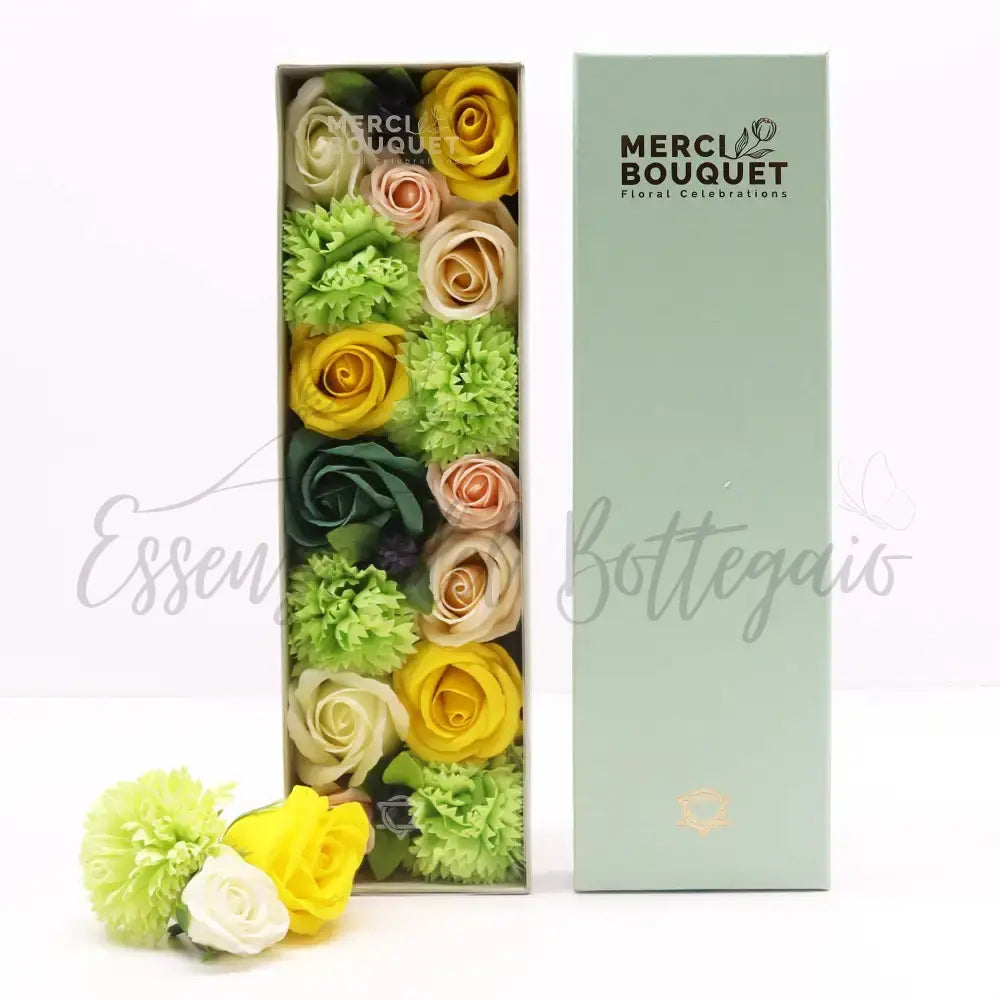 Fiori di Sapone Giallo & Verde - Primavera - Conf. Lunga - Soap Flowers Gift Boxes