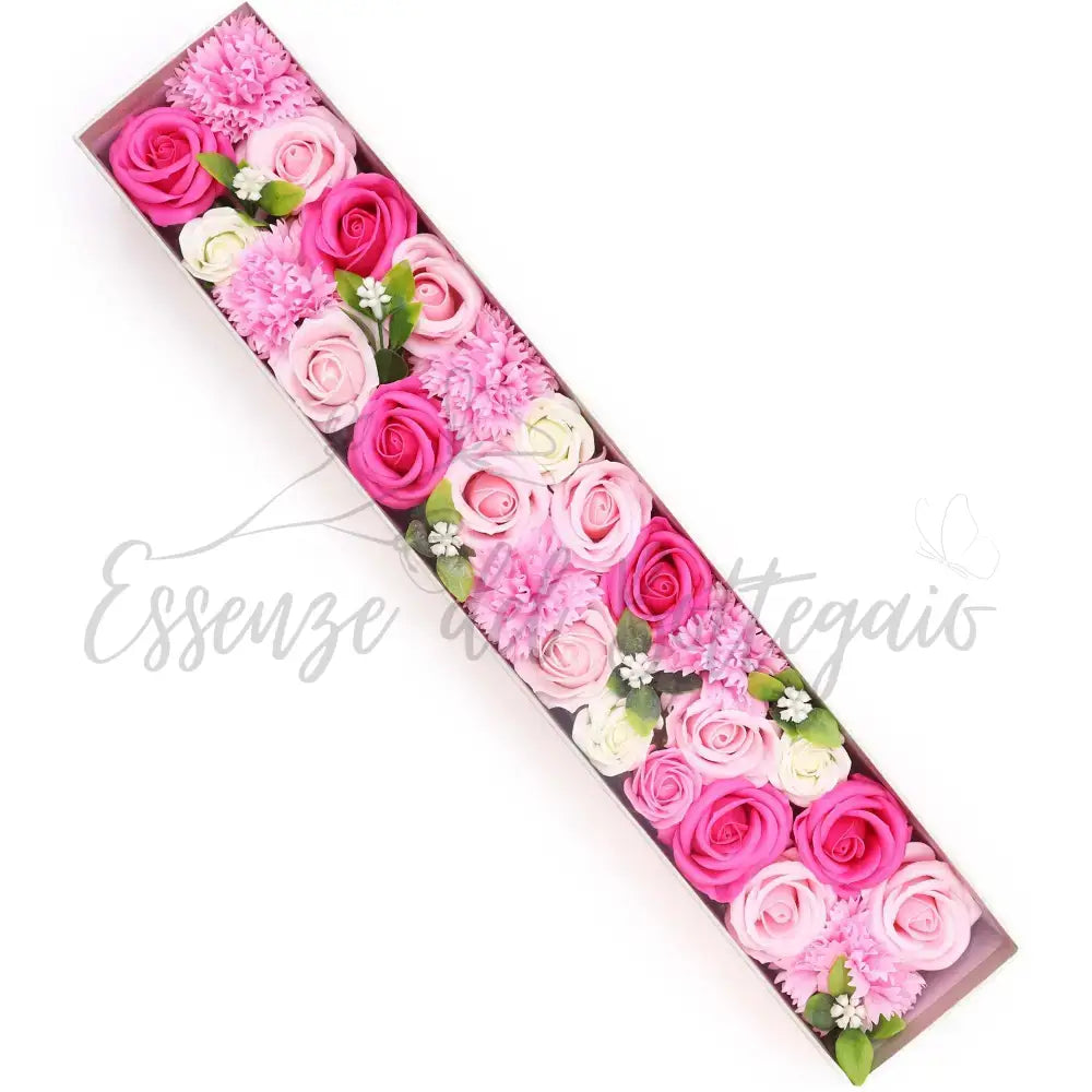 Fiori di Sapone Rosa - Nascita - Conf. Extra Lunga - Soap Flowers Gift Boxes