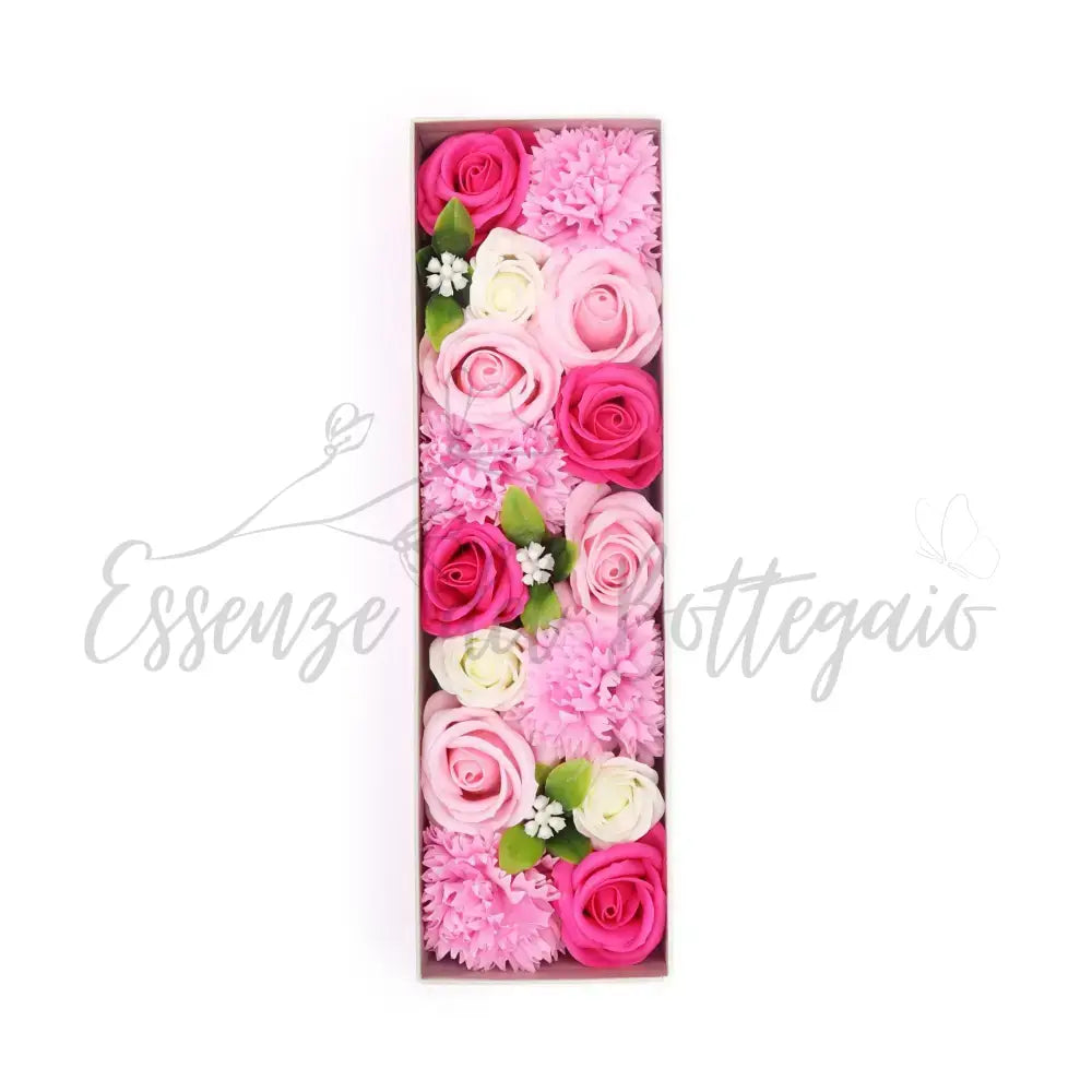 Fiori di Sapone Rosa - Nascita - Conf. Lunga - Soap Flowers Gift Boxes