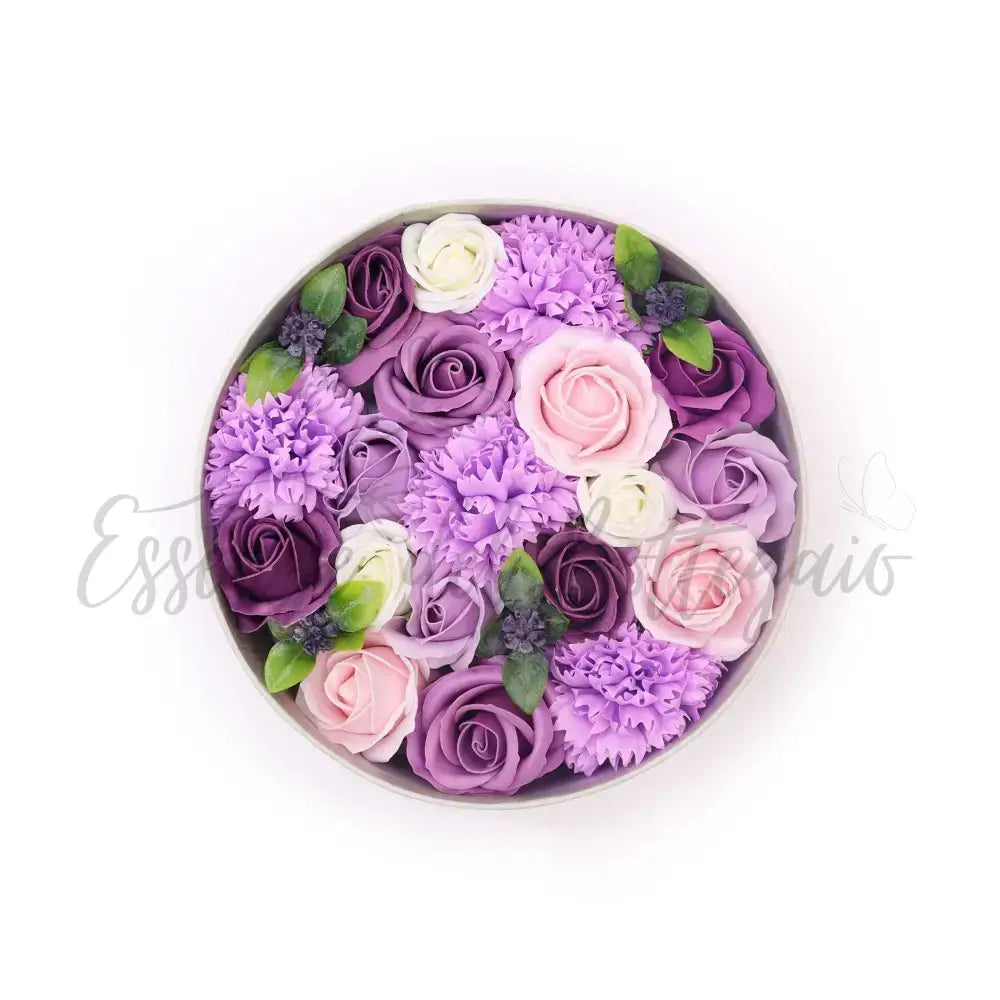 Fiori di Sapone Rose & Garofani - Conf. Rotonda - Soap Flowers Gift Boxes