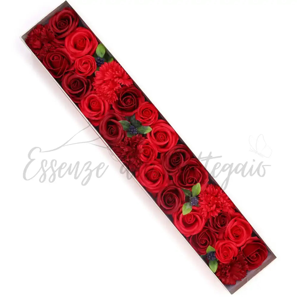 Fiori di Sapone Rose Rosse - Conf. Extra Lunga - Soap Flowers Gift Boxes