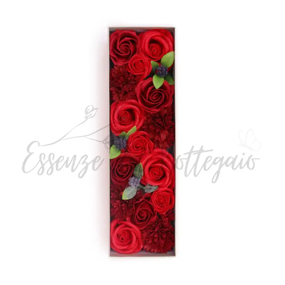 Fiori di Sapone Rose Rosse - Conf. Lunga - Soap Flowers Gift Boxes