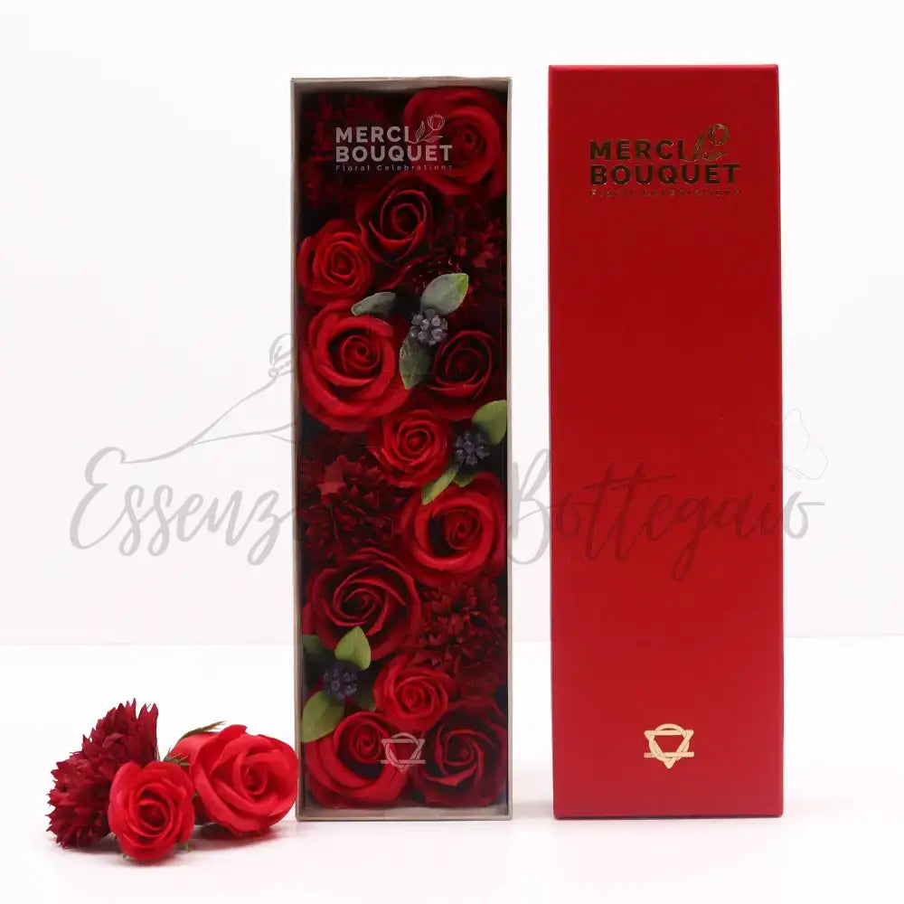 Fiori di Sapone Rose Rosse - Conf. Lunga - Soap Flowers Gift Boxes