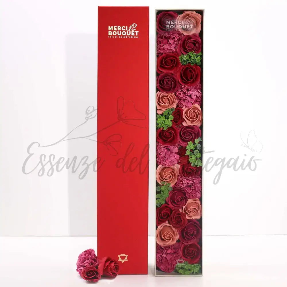 Fiori di Sapone Rose Vintage - Conf. Extra Lunga - Soap Flowers Gift Boxes