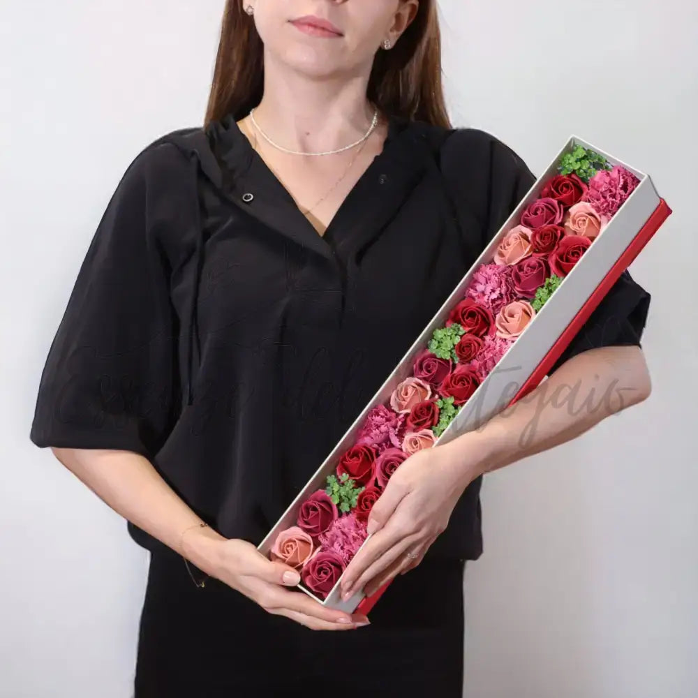 Fiori di Sapone Rose Vintage - Conf. Extra Lunga - Soap Flowers Gift Boxes