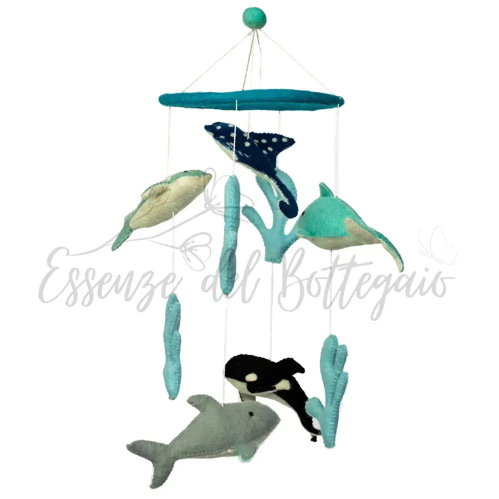 Giostrina in Feltro - Delfini e Vita Marina - Handmade Felt Mobiles