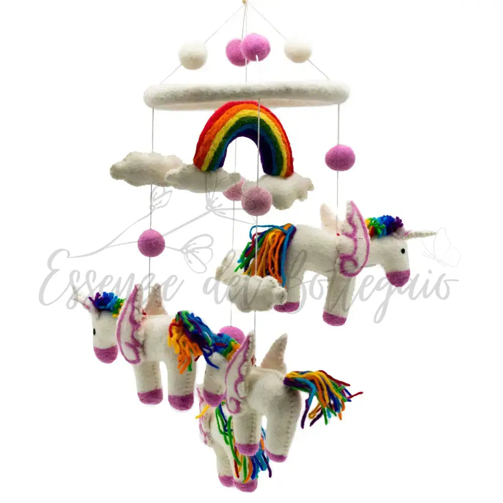 Giostrina in Feltro - Unicorni Arcobaleno - Handmade Felt Mobiles