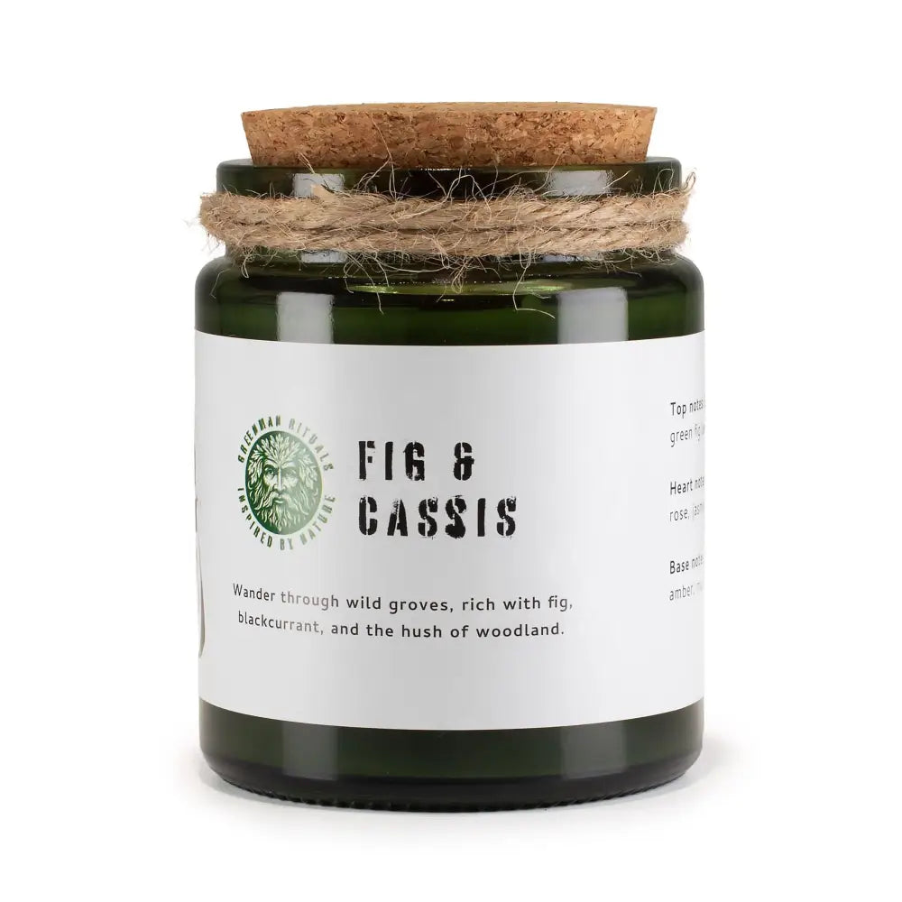 Candela di Soia con Stoppino in Legno – Fico e Ribes Nero - Greenman Rituals Woodwick Soy Candles