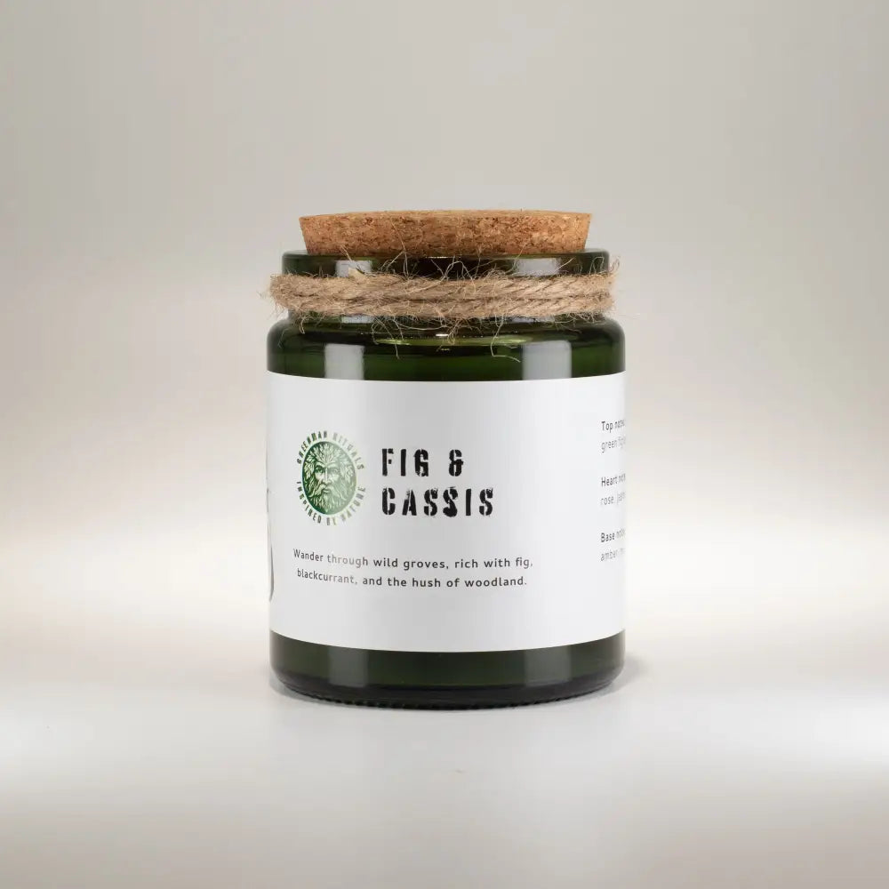 Candela di Soia con Stoppino in Legno – Fico e Ribes Nero - Greenman Rituals Woodwick Soy Candles