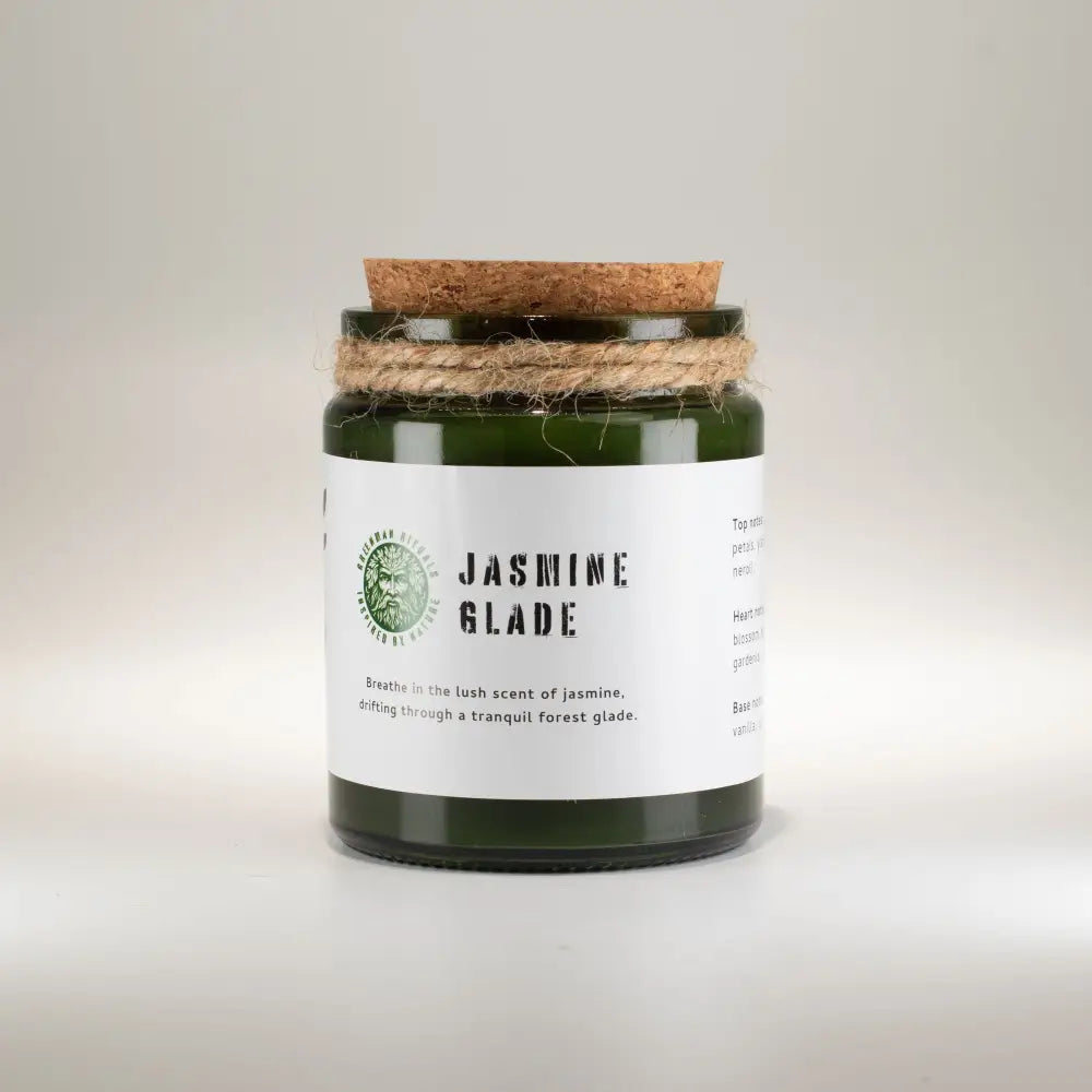 Candela di Soia con Stoppino in Legno – Radura di Gelsomino - Greenman Rituals Woodwick Soy Candles
