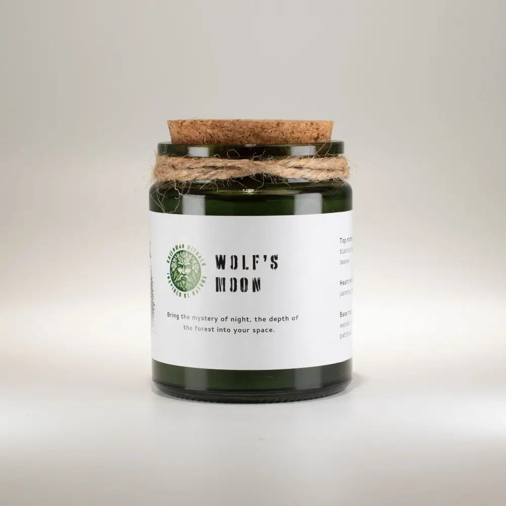 Candela di Soia con Stoppino in Legno – Luna del Lupo - Greenman Rituals Woodwick Soy Candles