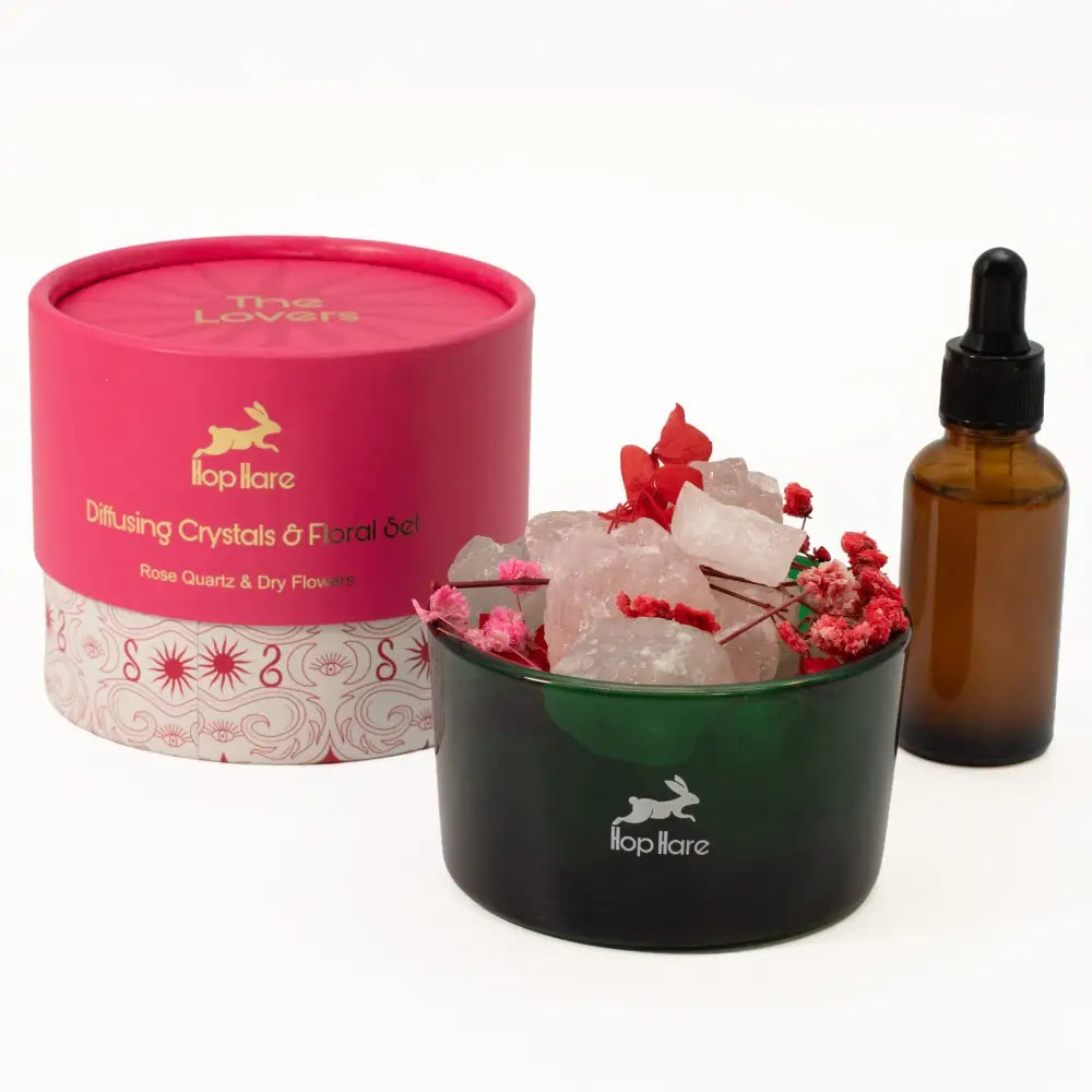 Set Hop Hare di Cristalli Diffusori e Fiori – Gli Innamorati - Hop Hare Diffusing Crystals & Floral Sets