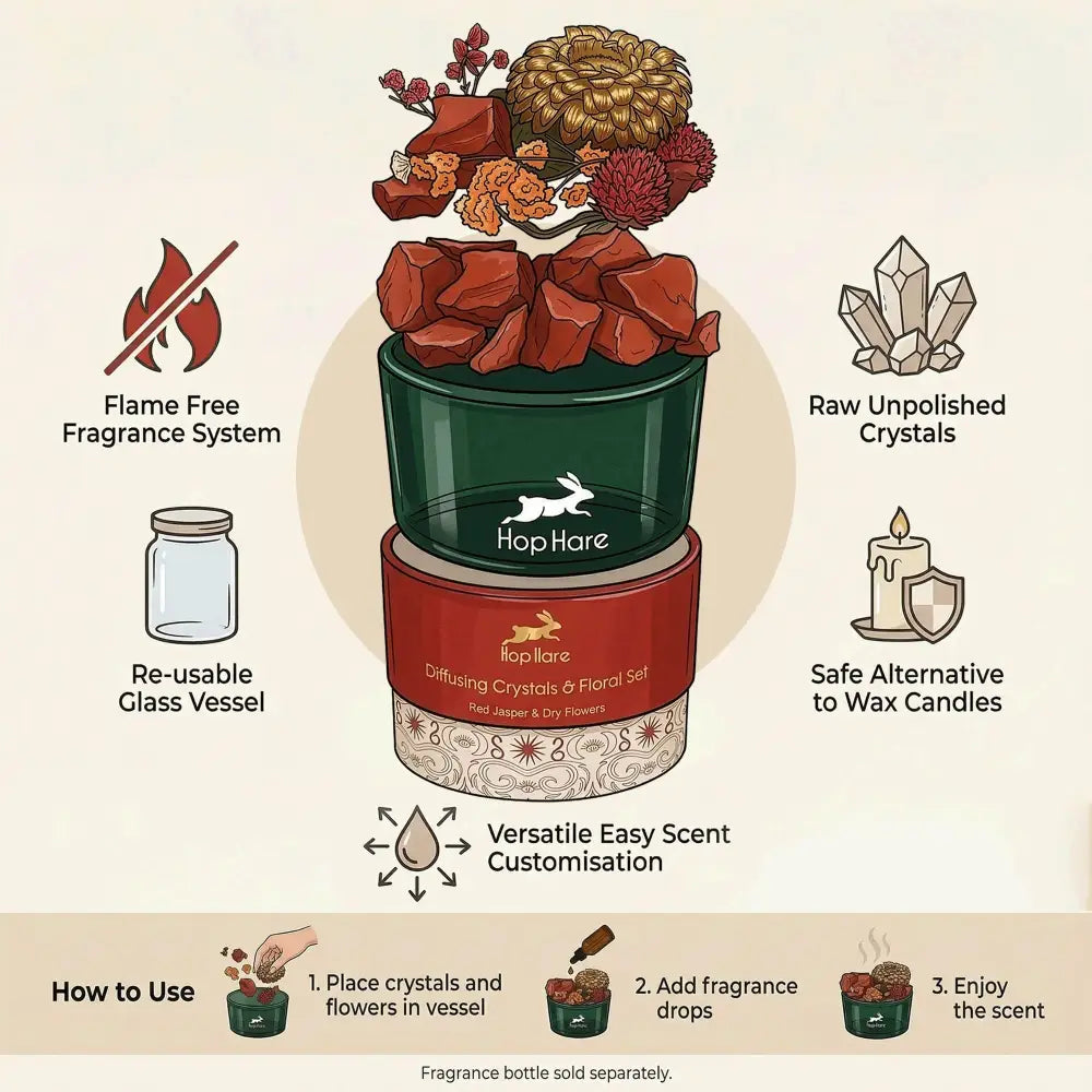 Set Hop Hare di Cristalli Diffusori e Fiori – Il Mago - Hop Hare Diffusing Crystals & Floral Sets