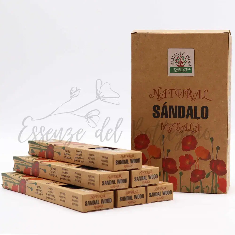 Incensi Botanici Naturali Masala - Legno di Sandalo - Botanical Natural Masala Incense Sticks