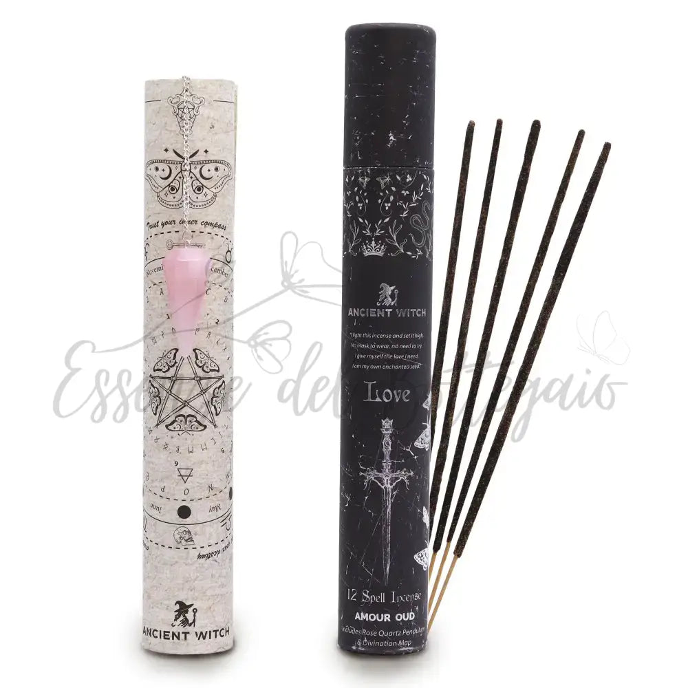 Incenso Amore – Pendolo in Quarzo Rosa - Ancient Witch Spell Incense