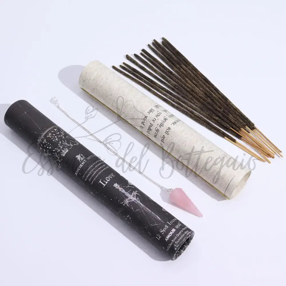 Incenso Amore – Pendolo in Quarzo Rosa - Ancient Witch Spell Incense