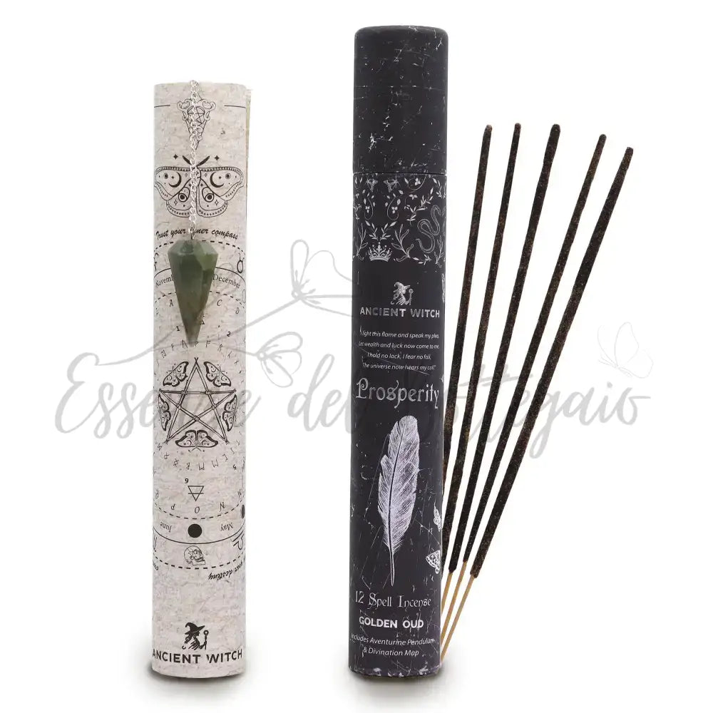 Incenso Prosperità – Pendolo in Avventurina - Ancient Witch Spell Incense