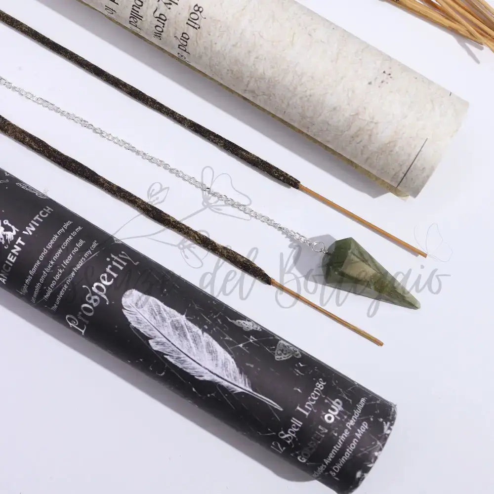 Incenso Prosperità – Pendolo in Avventurina - Ancient Witch Spell Incense