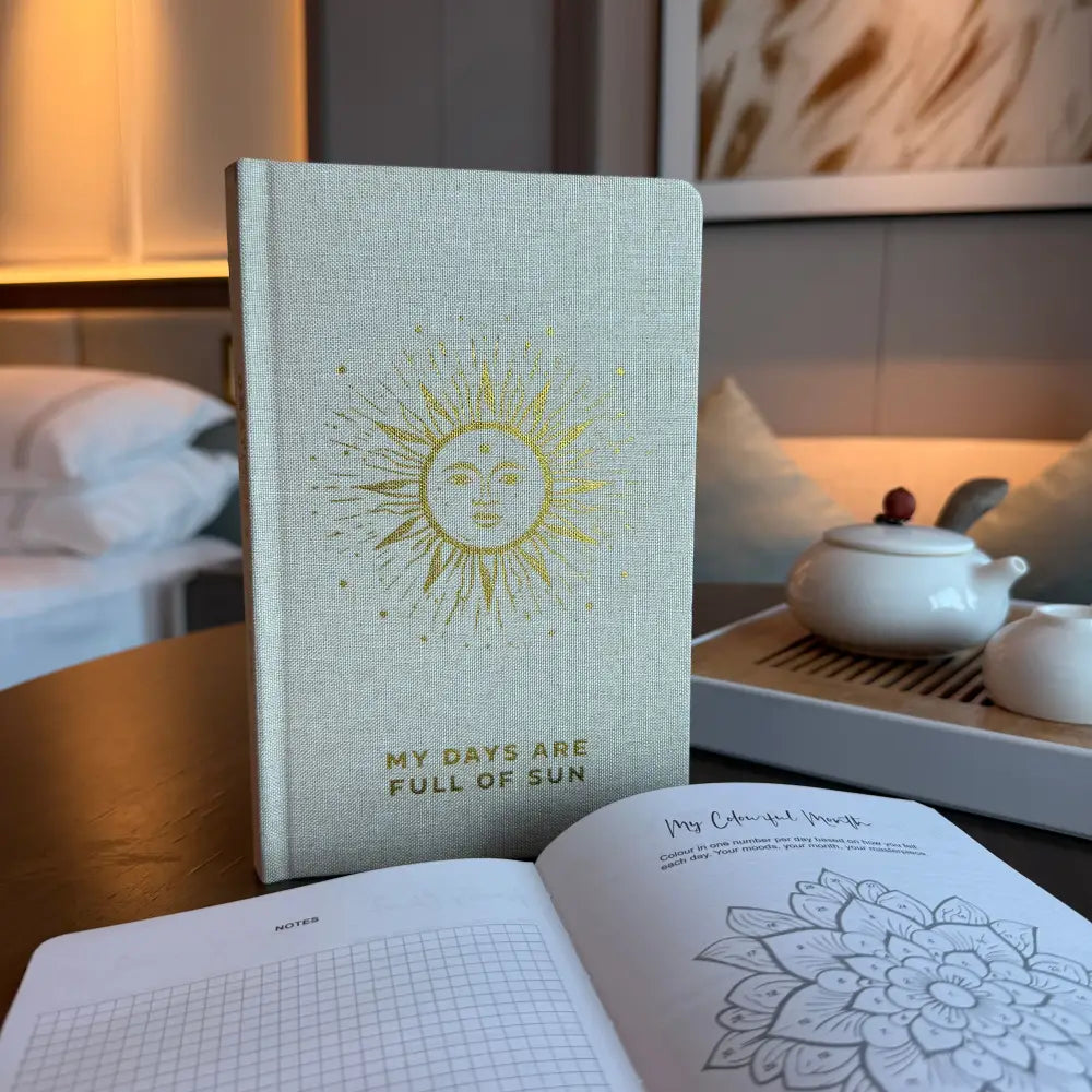 Ivory Gratitude Journal with Gold Lining - 120 pages - My - Wellness & Gratitude Notebooks