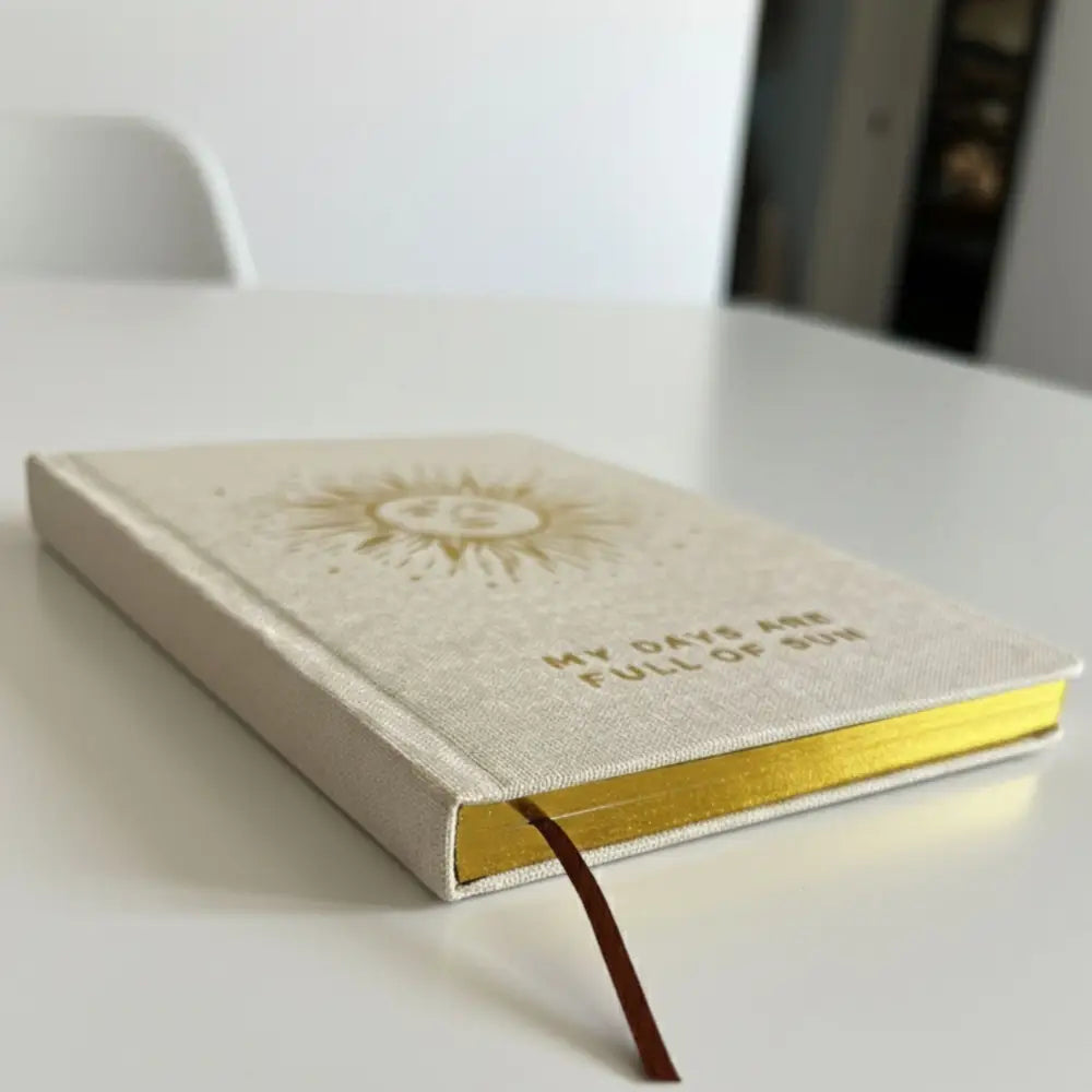 Ivory Gratitude Journal with Gold Lining - 120 pages - My - Wellness & Gratitude Notebooks