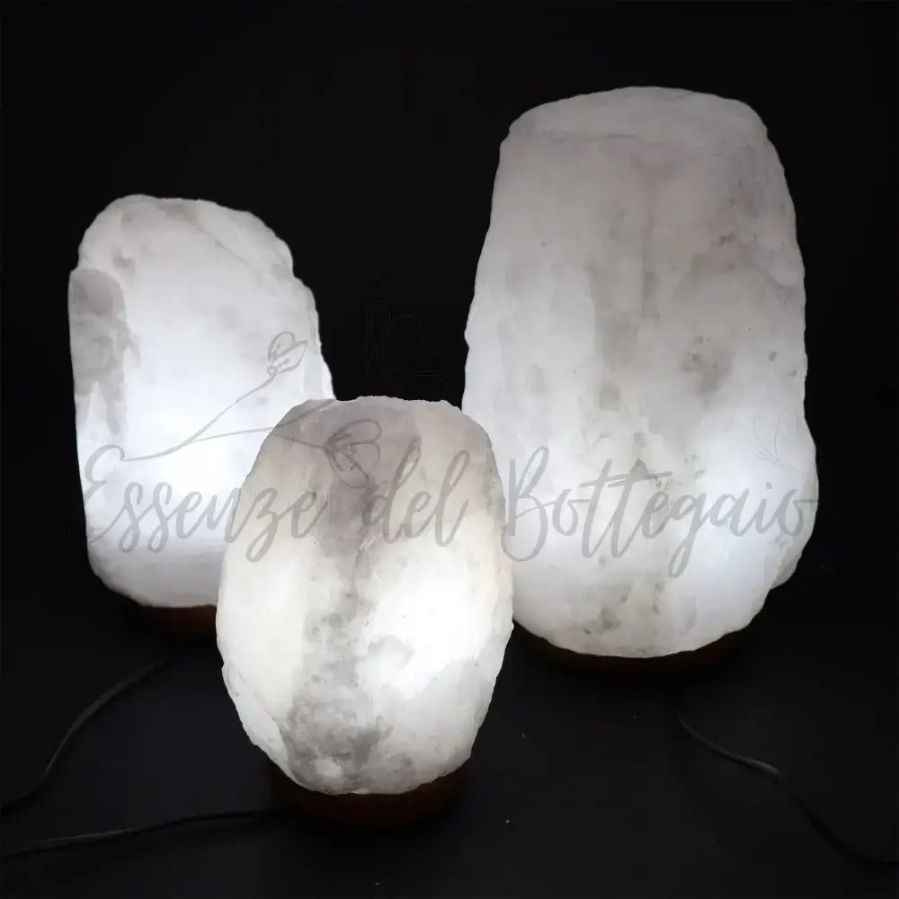 Lampada di Sale Himalayano Bianca 1,5 - 2 kg - Himalayan Salt Lamps & Candle Holders