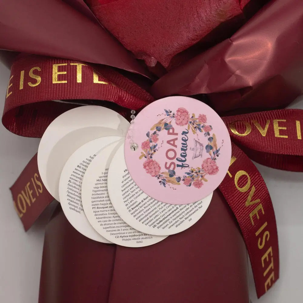 Grande bouquet di rose rosse - L’amore è eterno - Carta - Soap Flower Bouquets