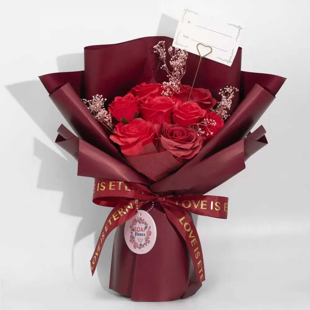 Grande bouquet di rose rosse - L’amore è eterno - Carta - Soap Flower Bouquets