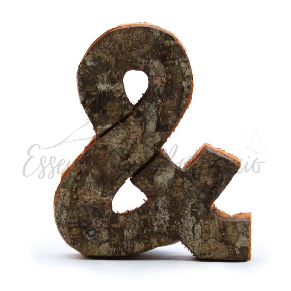 Lettere in Corteccia - ’&’ - 7cm - Rustic Bark Letters and Numbers Display