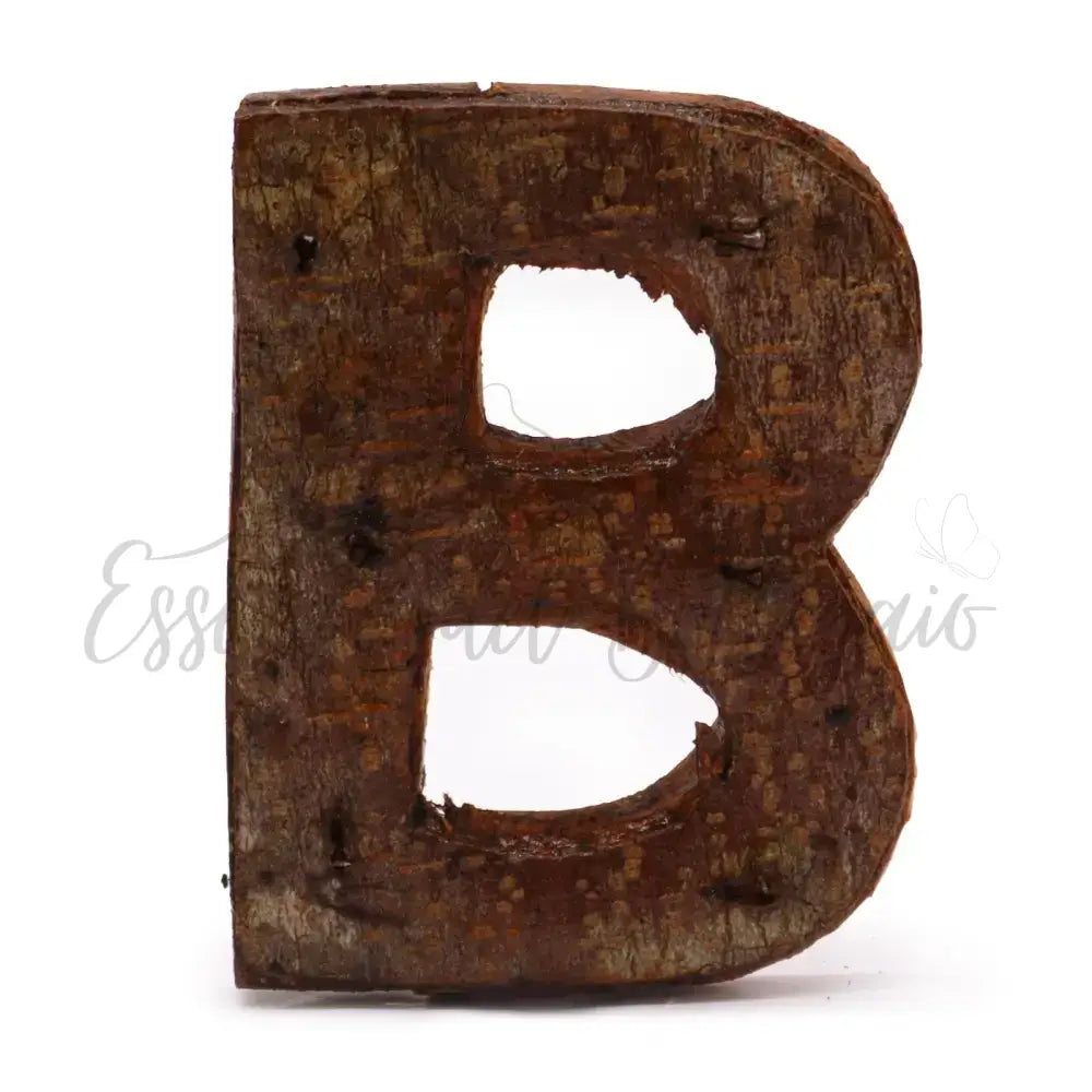 Lettere in Corteccia - ’B’ - 7cm - Rustic Bark Letters and Numbers Display