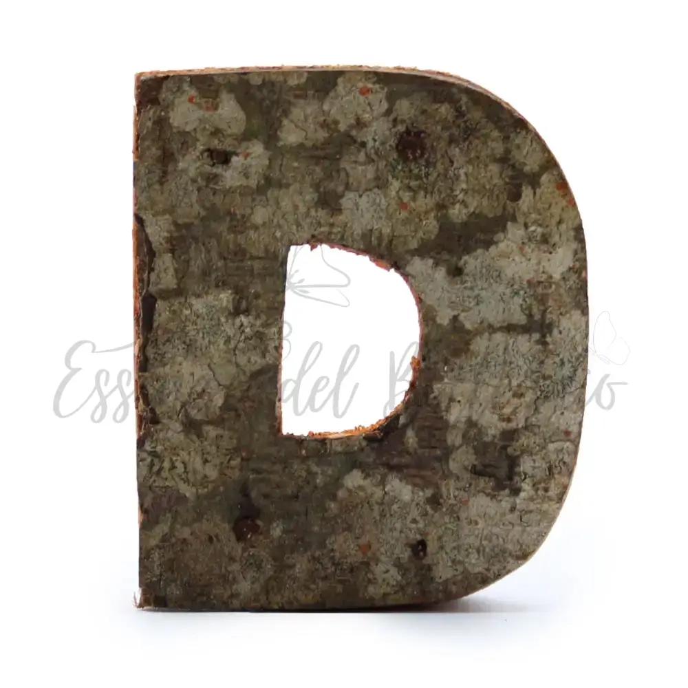 Lettere in Corteccia - ’D’ - 7cm - Rustic Bark Letters and Numbers Display