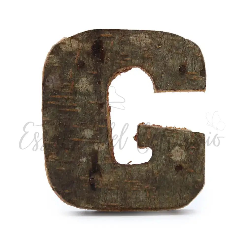 Lettere in Corteccia - ’G’ - 7cm - Rustic Bark Letters and Numbers Display