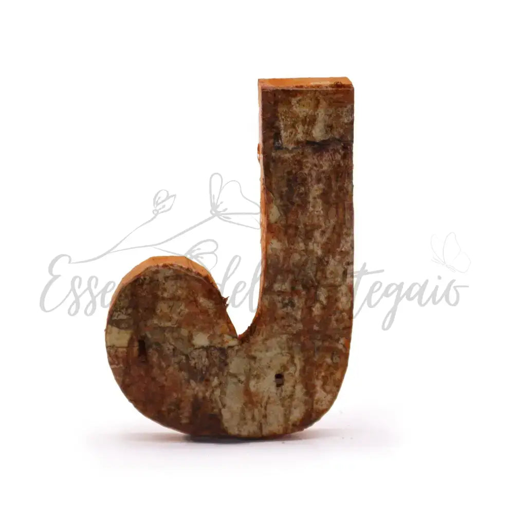 Lettere in Corteccia - ’J’ - 7cm - Rustic Bark Letters and Numbers Display