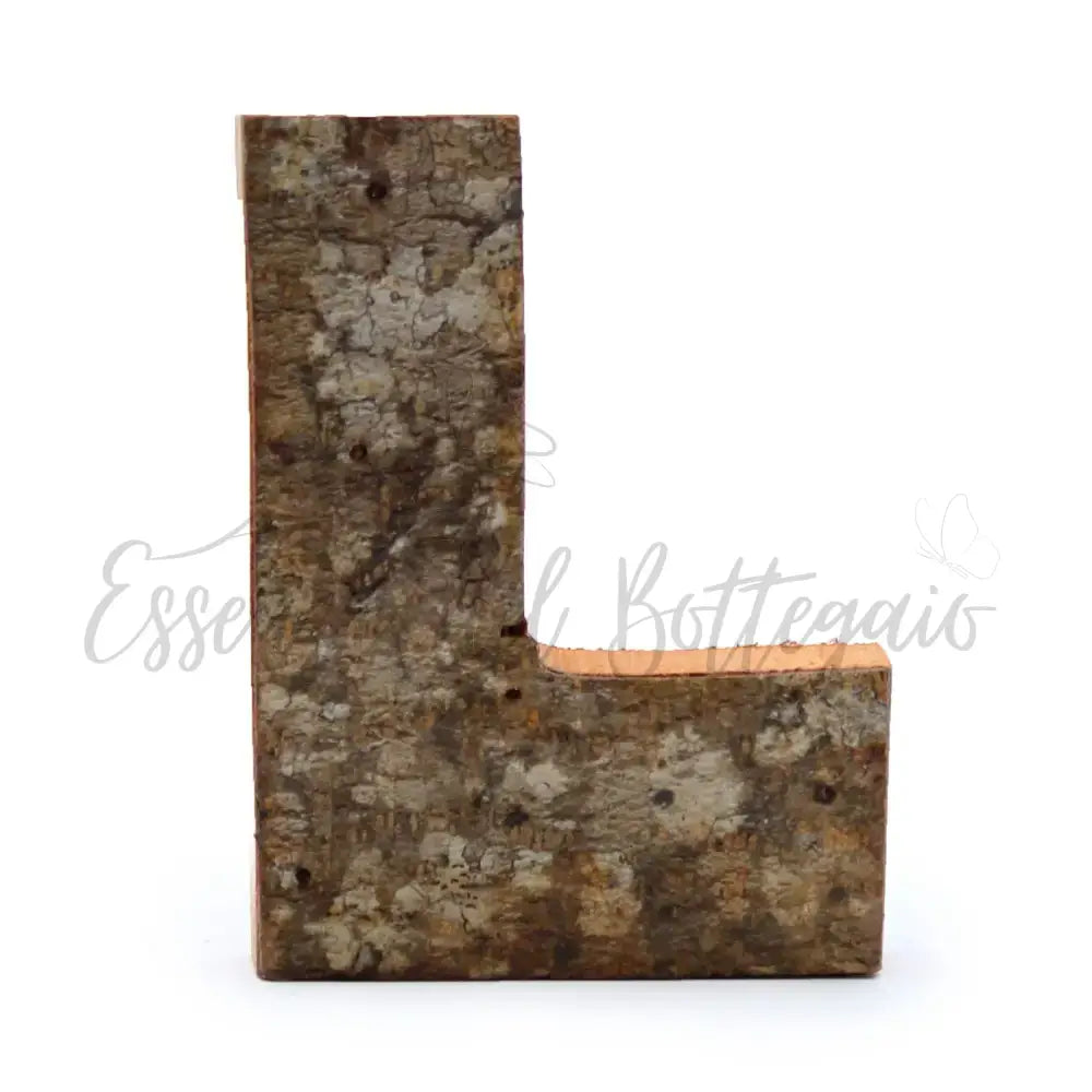 Lettere in Corteccia - ’L’ - 7cm - Rustic Bark Letters and Numbers Display